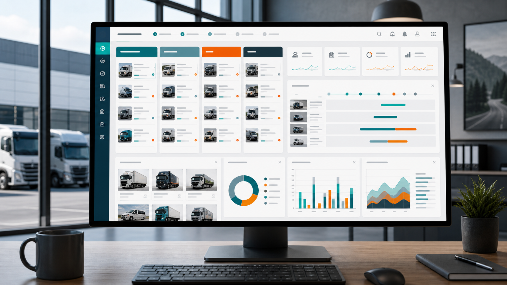 Modernes Sales Cockpit Dashboard für Nutzfahrzeugvertrieb